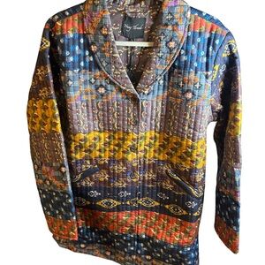 Young Threads Womens Lg Multicolor Quilted Cottagecore Jacket NWT